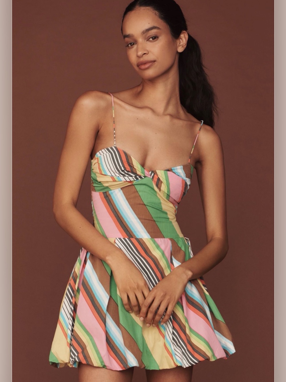 S/W/F Fitted Balloon Mini Dress Size Large - C11-724